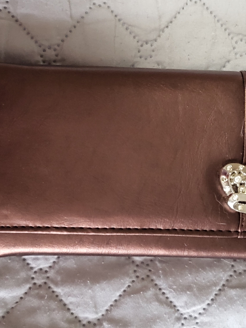 Metallic Brown Women’s Clutch Wallet - Sleek Evening Accessory